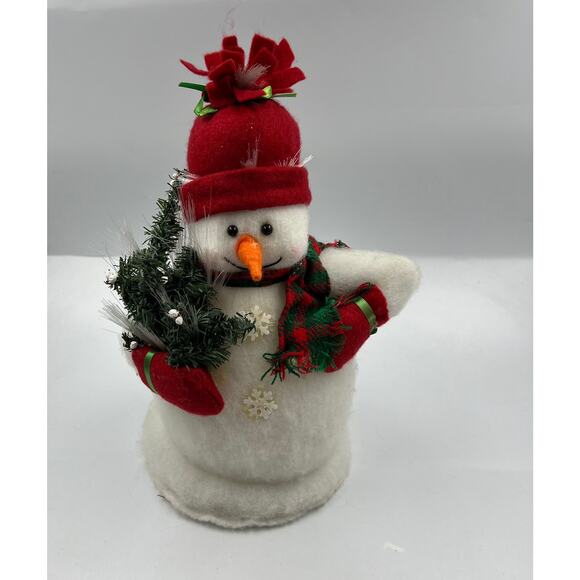 Vintage Fiber Optic Snowman Holding Christmas Tree NO PLUG TESTED - Picture 7 of 15